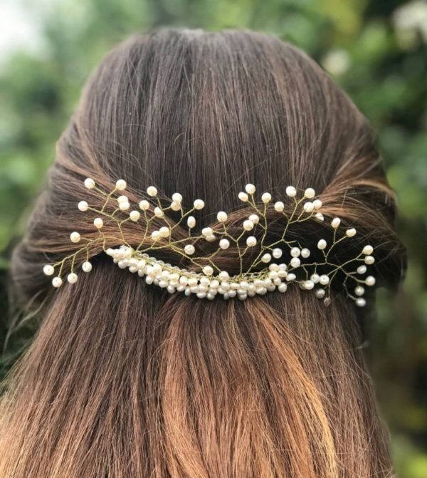 Tocado " Little mermaid" en oro y perlas de mar. - Imagen 4