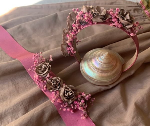 Conjunto de tocado y cinturón de flores Sweet Garden