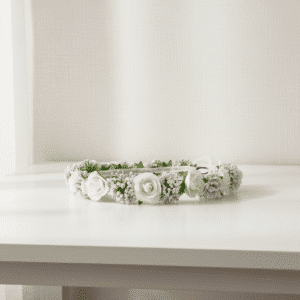 corona de flores Alma para bodas, Primera Comunión o arras