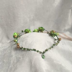 Corona de flores serie Elf/  verde bosque / comunión/ boda/ arras/  Tiara de hada / Corona de flores élfica