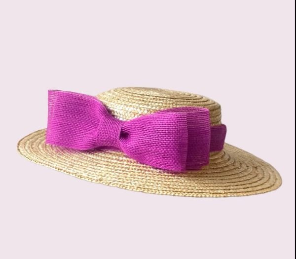 Pamela - canotier ala ancha con lazada frontal - Imagen 11