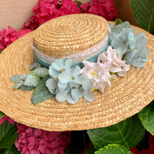 Canotier pamela de flores “Verdemar”