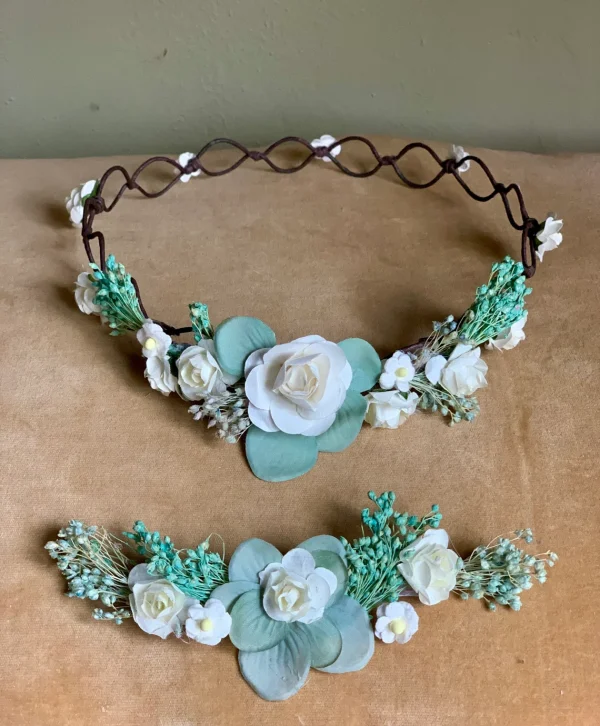 Conjunto de flores verde agua Báltico