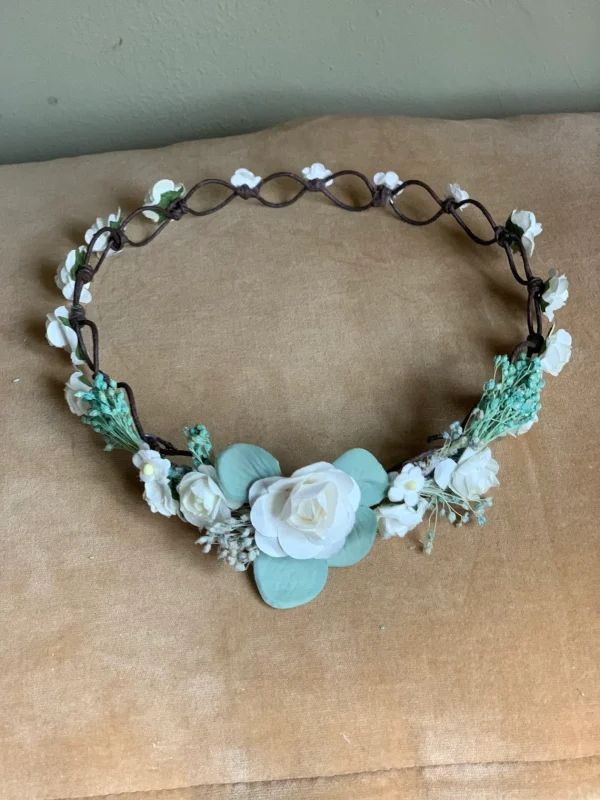 Tocado / Corona de flores “Báltico”/Comunión/boda - Imagen 2