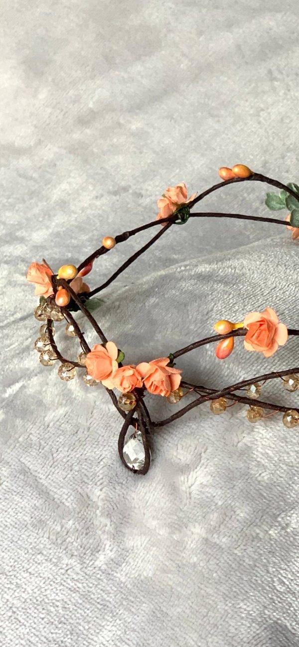 Corona / Tiara Elf Coral / comunión/ boda/ arras/ - Imagen 4