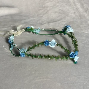 Corona de flores serie Elf/  azul/ comunión/ boda/ arras/  Tiara de hada / Corona de flores élfica