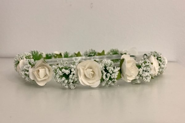 Corona de flores "Alma" - Bodas, Primera Comunión, arras u otros eventos - Imagen 3