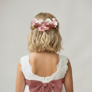 Peineta para recogido comunión arras | Tocado Rose Embassy artesanal