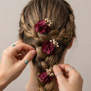 pines para trenzas granate