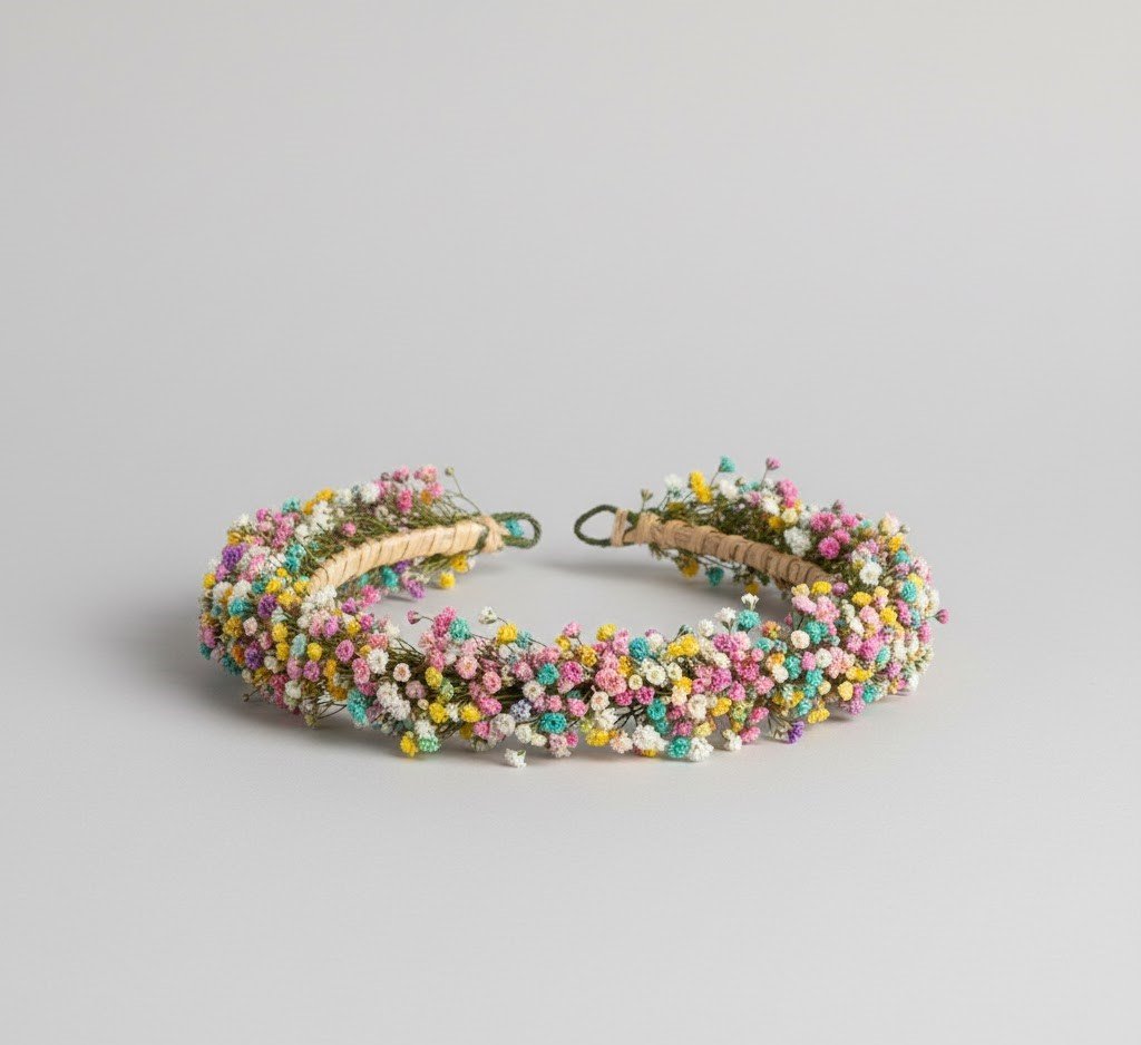 Corona de Paniculata Preservada Comunión- Azul, Rosa y Nude - Imagen 8