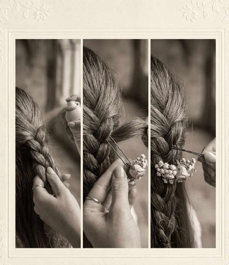 Como colocar horquillas de flores- paso 1