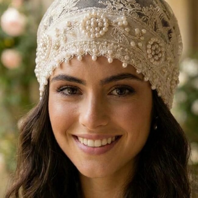 Casquete de novia vintage Juliet con pedrería | 1 Tocado Exclusivo Artesanal